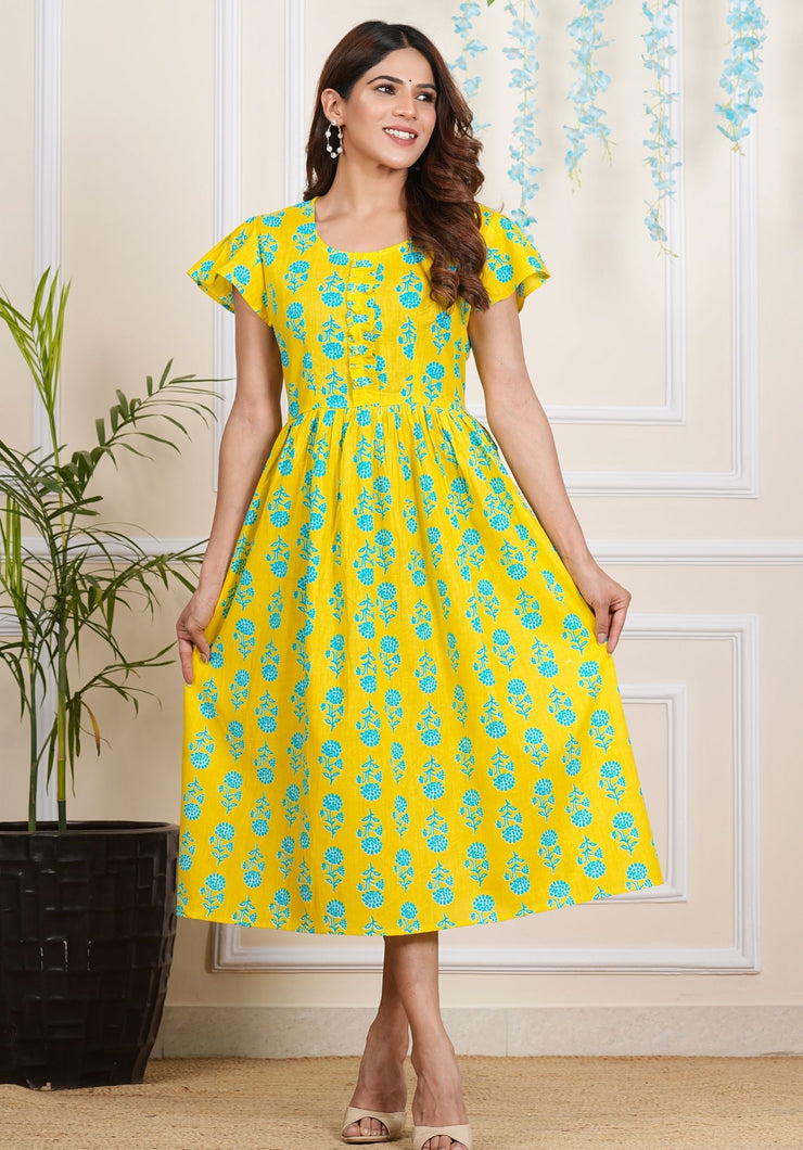 Tulsilicious Yellow Mellow Cotton Dress