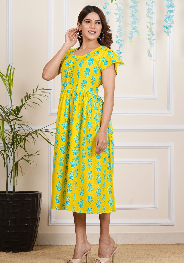 Tulsilicious Yellow Mellow Cotton Dress