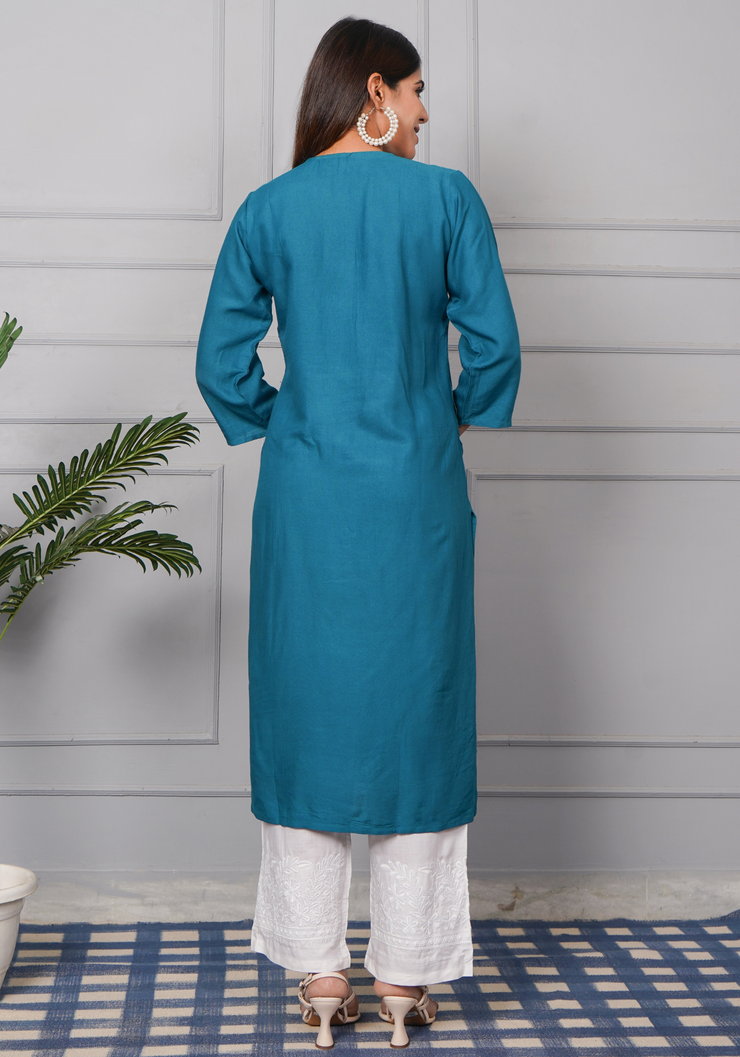 Tulsilicious Blue Grace Chikankari Kurta Set