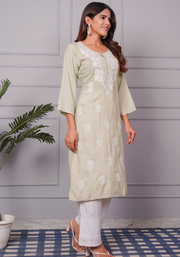 Tulsilicious Soft Stone Chikankari Kurta Set