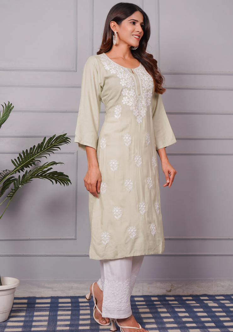 Tulsilicious Soft Stone Chikankari Kurta Set