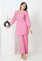 Tulsilicious Pink Poise Cotton Co-ord Set