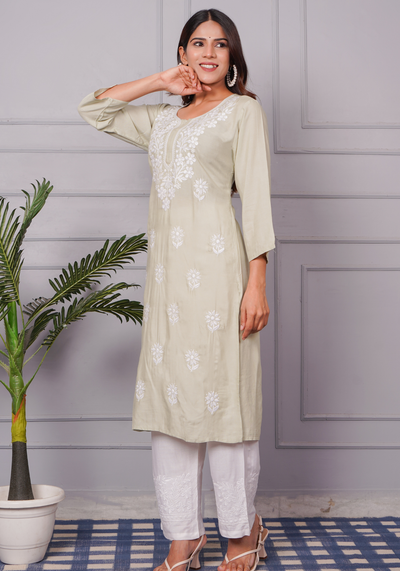 Tulsilicious Soft Stone Chikankari Kurta Set