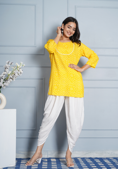 Tulsilicious Desi Glow Yellow Cotton Co-ord Set