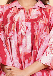 Tulsilicious Lush Pink Shibori Coord Set