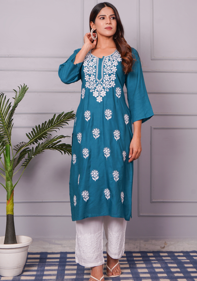 Tulsilicious Blue Grace Chikankari Kurta Set
