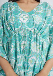 Tulsilicious Mate Blue Cotton Kaftan Co-ord Set