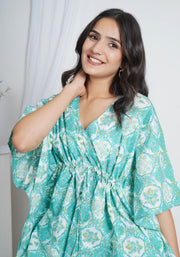 Tulsilicious Mate Blue Cotton Kaftan Co-ord Set