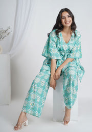 Tulsilicious Mate Blue Cotton Kaftan Co-ord Set