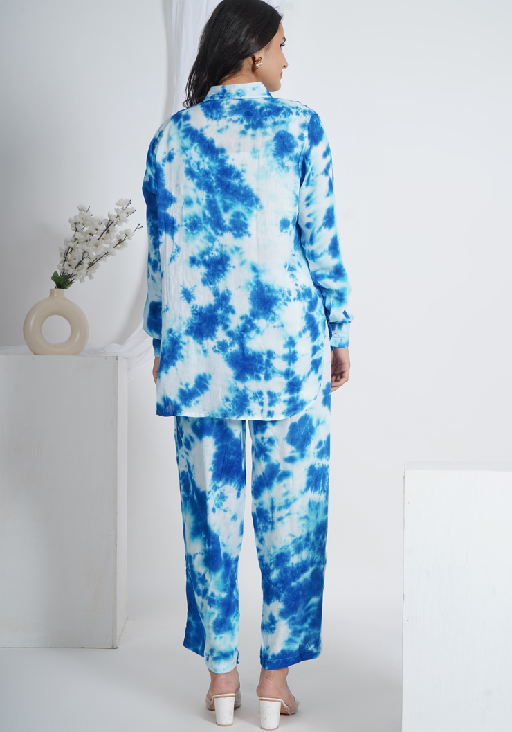 Tulsilicious Indigo Bloom Blue Cotton Co-ord Set