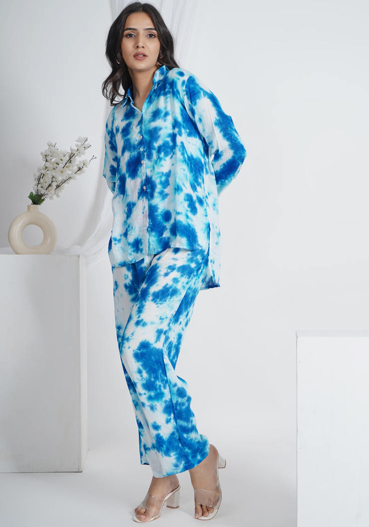 Tulsilicious Indigo Bloom Blue Cotton Co-ord Set
