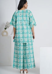 Tulsilicious Mate Blue Cotton Kaftan Co-ord Set