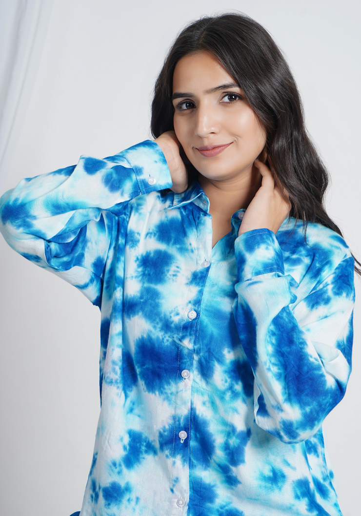 Tulsilicious Indigo Bloom Blue Cotton Co-ord Set