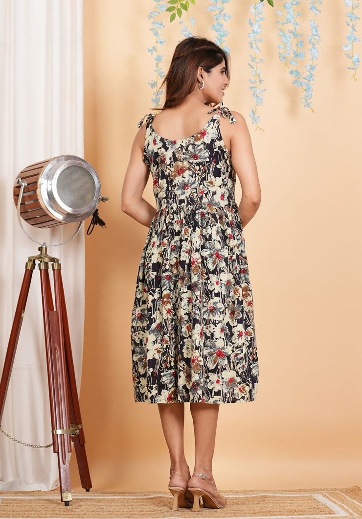 Tulsilicious Brown Chocolate Blossom Short Dress