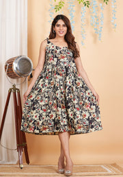 Tulsilicious Brown Chocolate Blossom Short Dress