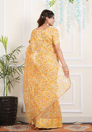 TULSILICIOUS YELLOW KOTA DORIYA SAREE