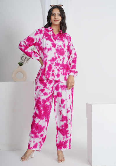 Tulsilicious Blush Swirl Pink Cotton Co-ord Set