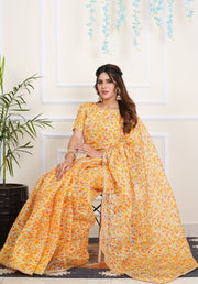 TULSILICIOUS YELLOW KOTA DORIYA SAREE