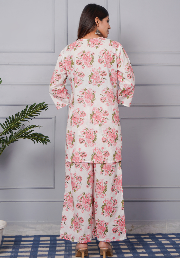 Tulsilicious Rosy Bloom Cotton Co-ord Set