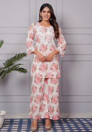 Tulsilicious Rosy Bloom Cotton Co-ord Set