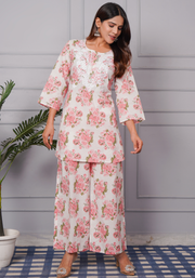 Tulsilicious Rosy Bloom Cotton Co-ord Set