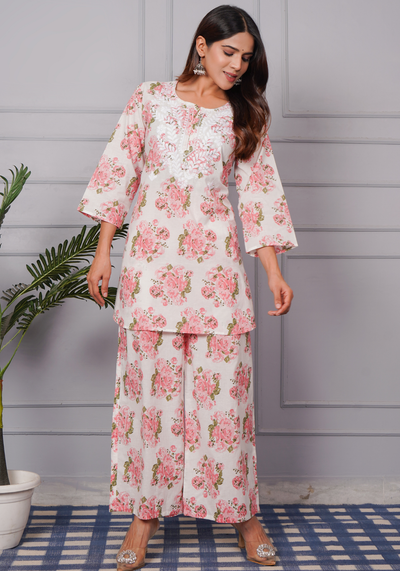 Tulsilicious Rosy Bloom Cotton Co-ord Set