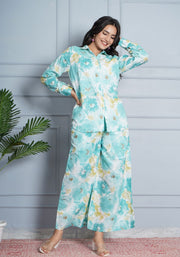 Tulsilicious Aqua Sky-blue Cotton Co-ord Set