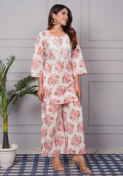 Tulsilicious Rosy Bloom Cotton Co-ord Set