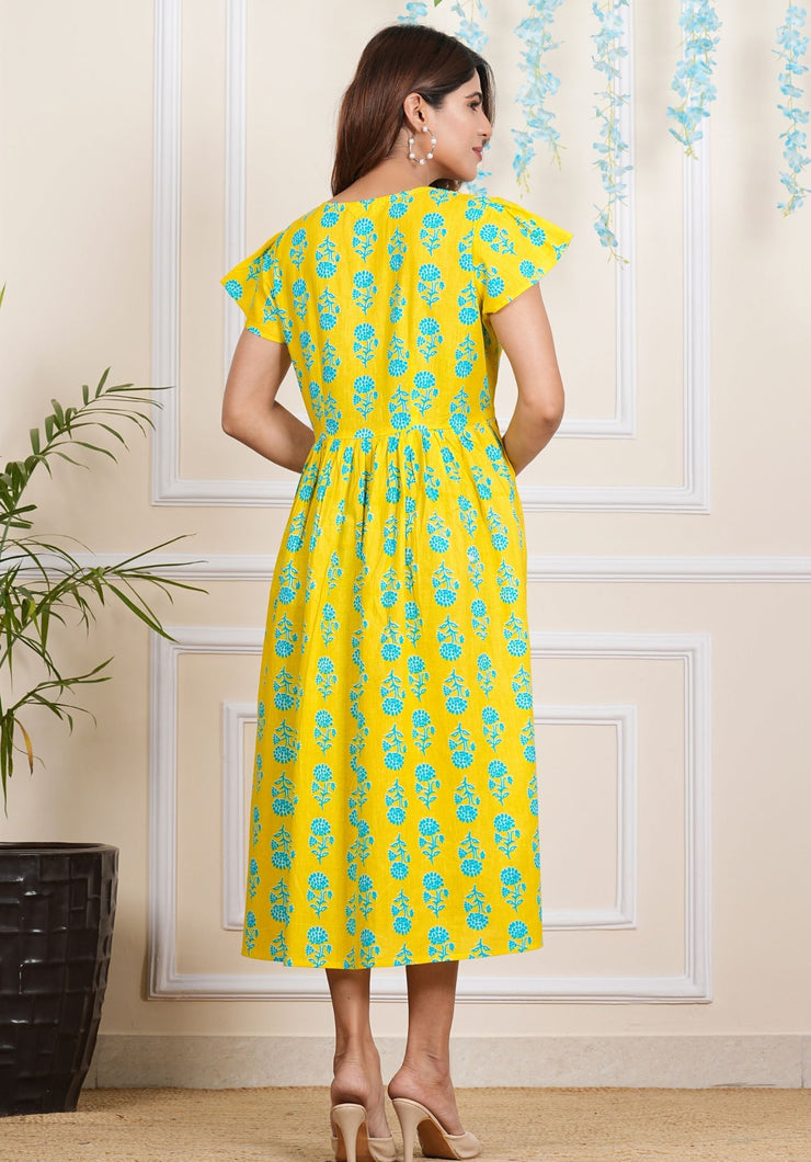 Tulsilicious Yellow Mellow Cotton Dress