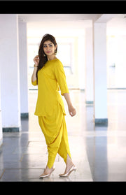 Tulsilicious Yellow Dhotti Coord Set