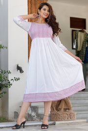 Tulsilicious Marvel White & Pink Dress